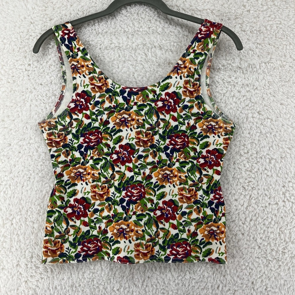 Pinwheels Tank Women's Size Large Vintage Multicolored Floral Boho Sleeveless